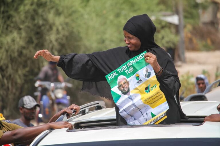 Photo By: Isiolo Senator, Fatuma Dullo while campaigning at Kinna