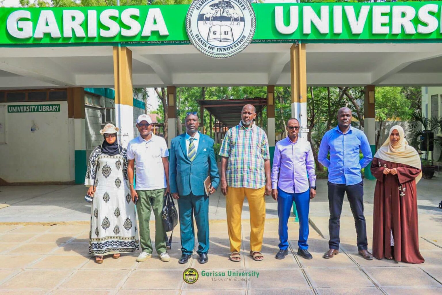 GARISSA UNIVERSITY, ADC ADVANCE PLANS FOR MAJOR AGRICULTURE AND RESEARCH PARTNERSHIP. Officials from Garissa University and the Agricultural Development Corporation (ADC) pose for a group photo following a consultative meeting on a proposed Joint Venture Agreement and Memorandum of Understanding (MoU) aimed at strengthening agricultural research, innovation, practical training, and strategic collaboration. Photo/Garissa University