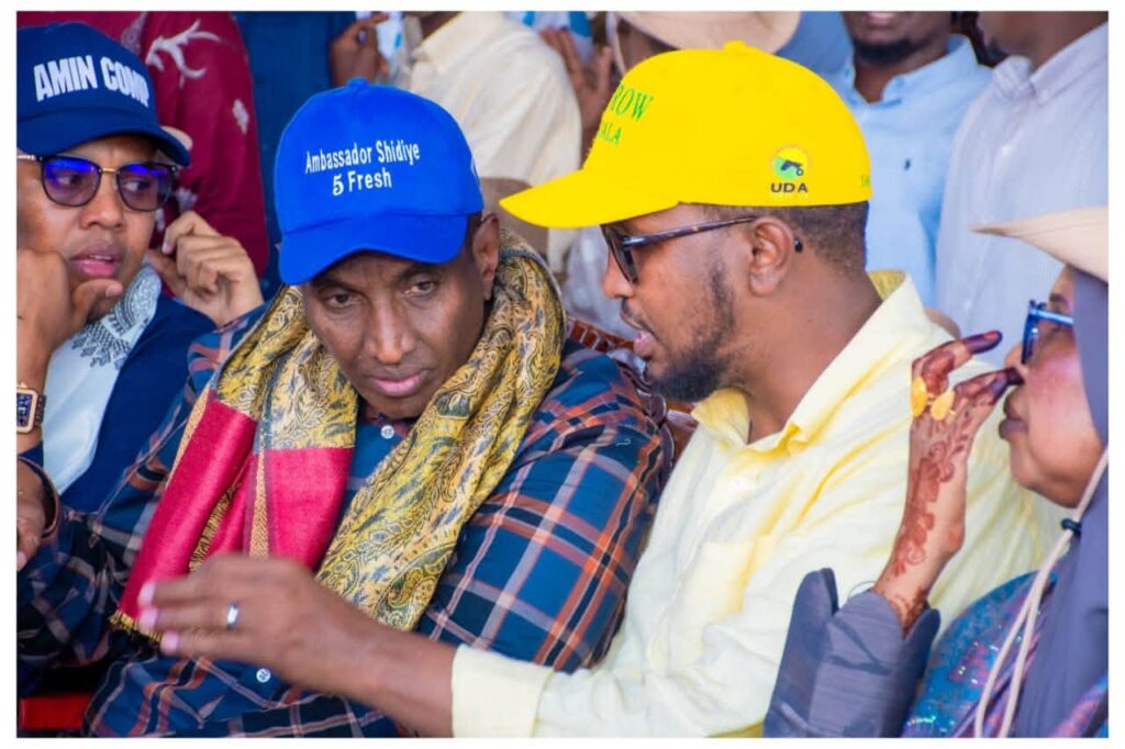 Governor hopeful Amb Shidiye, during a rally at Dadaab Sub county. Photos (Handout)