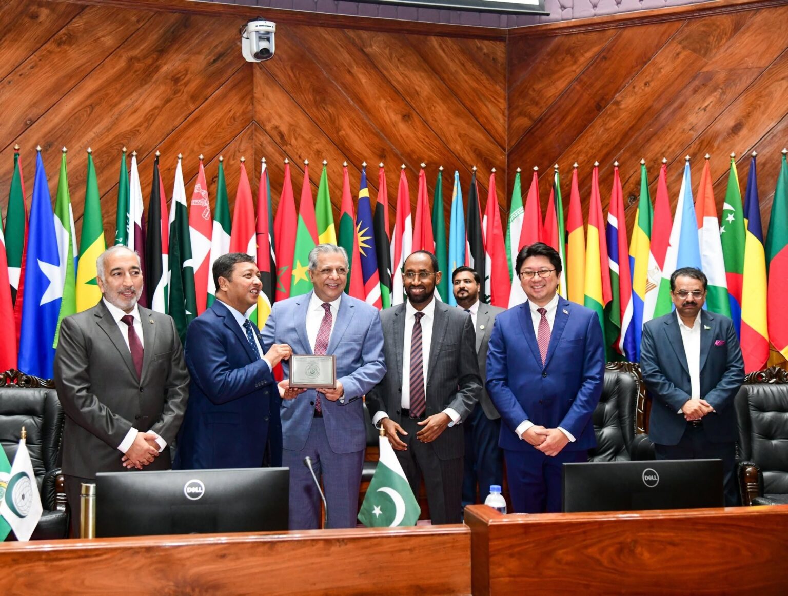 Mandera Governor Mohamed Adan Khalif addresses the Inter-Islamic Forum for the Advancement of Education, Scientific Research and Innovation in Islamabad, Pakistan, where he called for stronger partnerships to promote education, research and technological innovation across OIC member states. Photo(Handout)